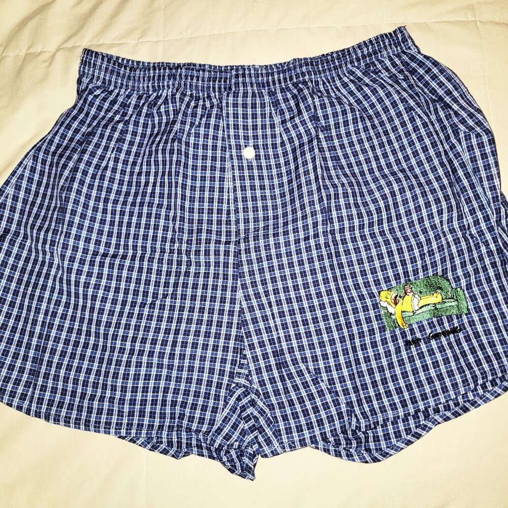 2pk Vintage Homer Simpson Embroidered Boxer Shorts - M size - New